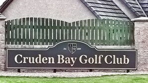 Señal del Club de Golf Cruden Bay.