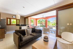 Deluxe Apartment, Terrace, Bay View (2 Bedrooms) | Living area - Spanish Water Apartments (Jan Thiel)