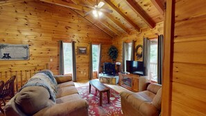 Smart TV, fireplace, video games