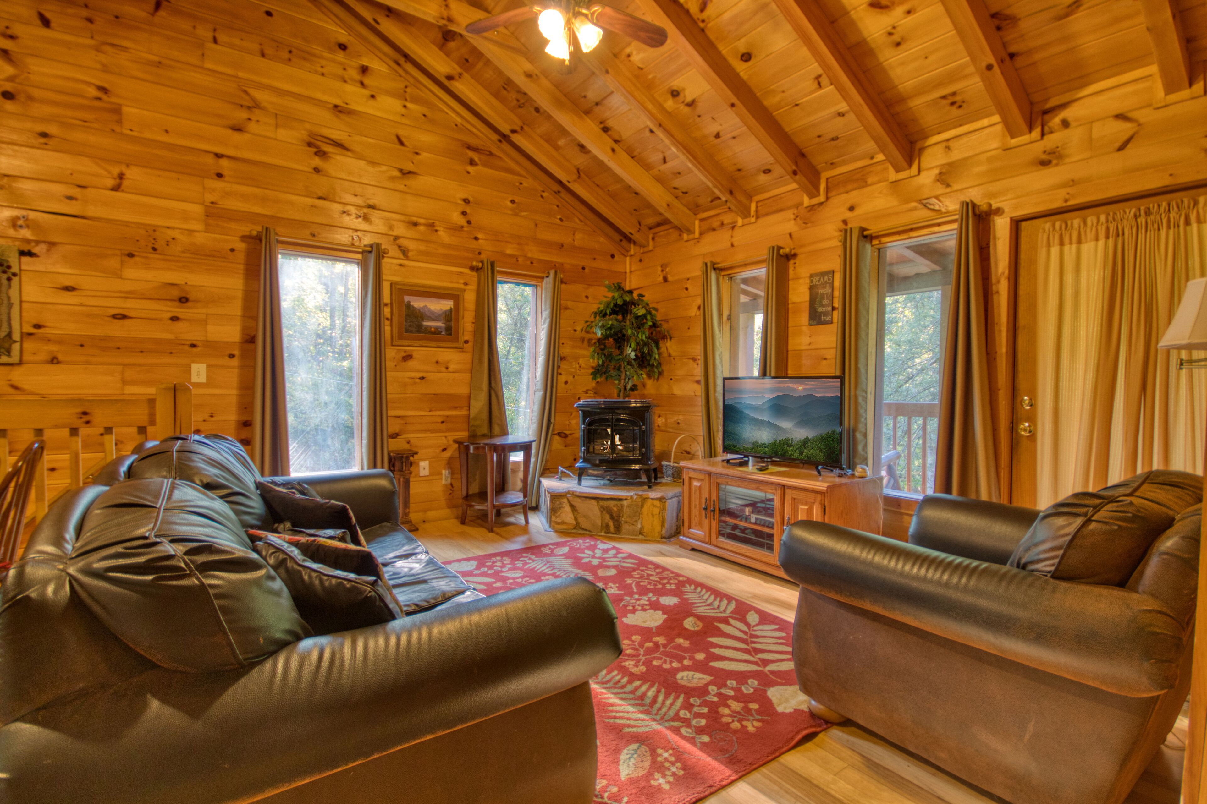 Smart TV, fireplace, video games