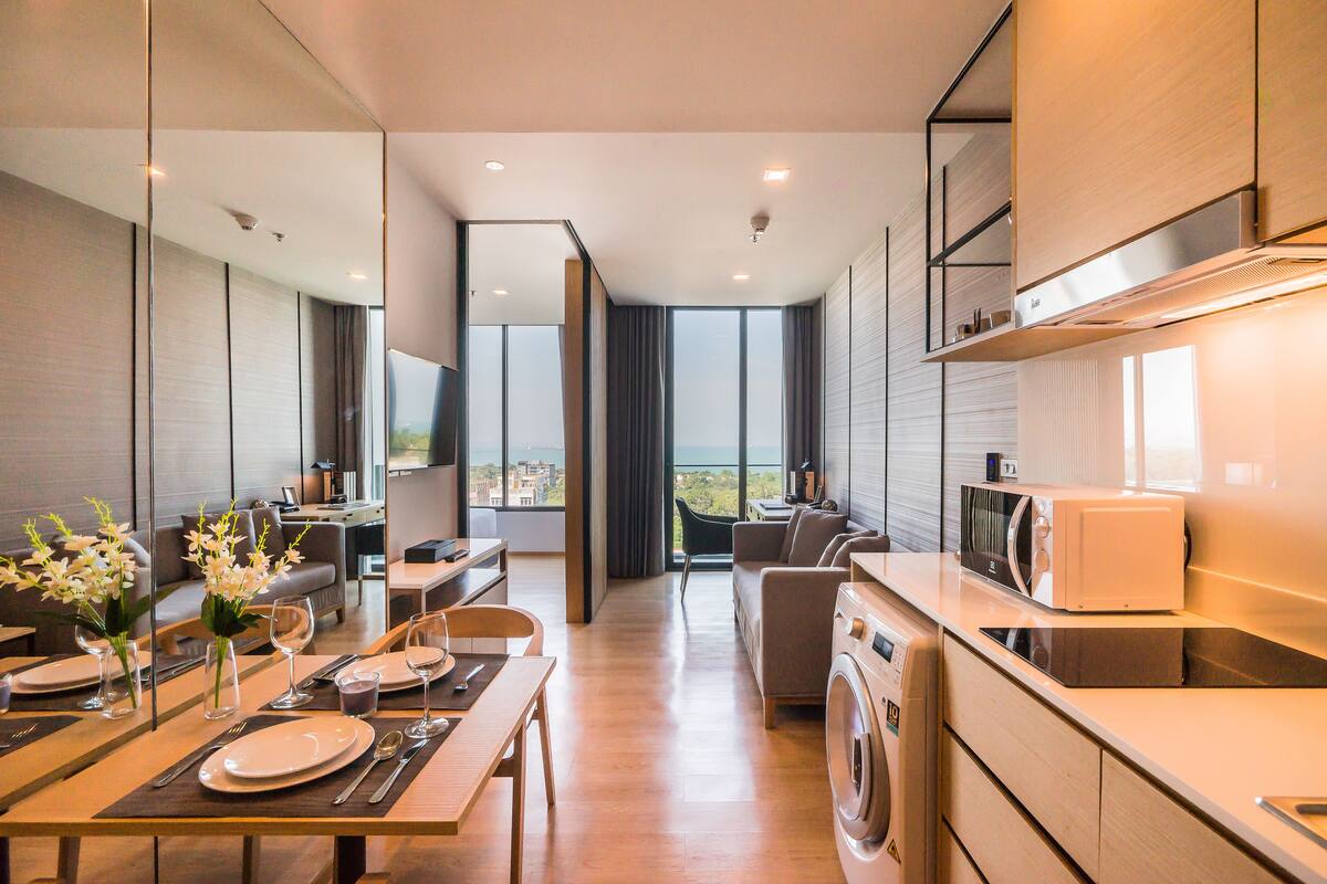 One Bedroom Suite Ocean View | 私人厨房 | 茶具/咖啡用具、冰箱、电热水壶