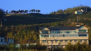 A multi-story building with a flat roof, surrounded by trees and vegetation. - Tea Cloud Guest House (Alishan)