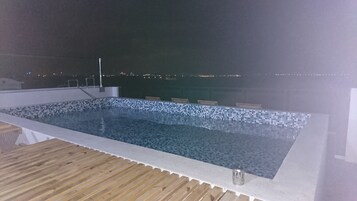 Udendørs pool, tagterrassepool, liggestole