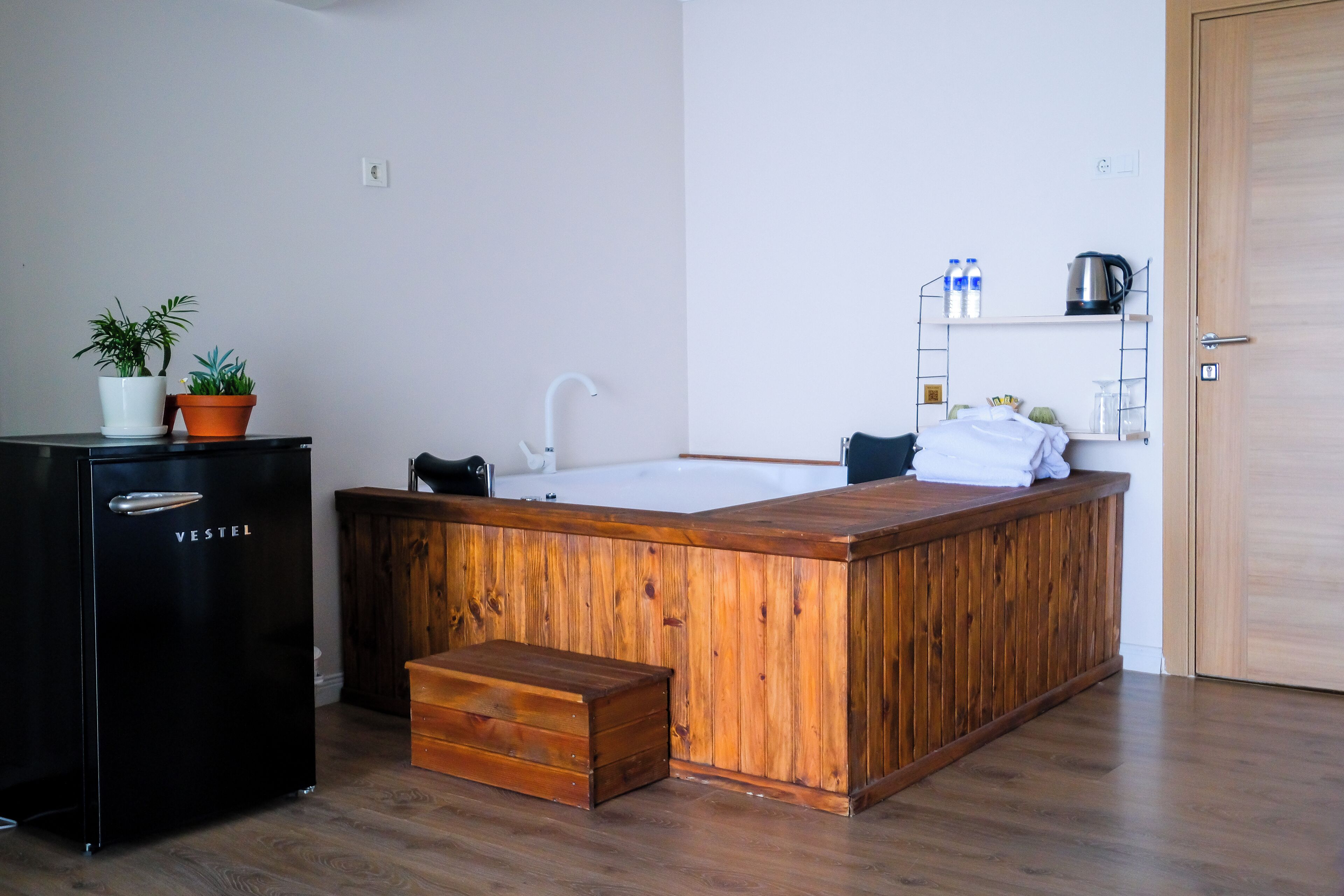 deluxe room, 1 double bed with sofa bed, lake view (shared pool access from inside the room) | 1 bedroom, premium bedding, tempur-pedic beds, minibar