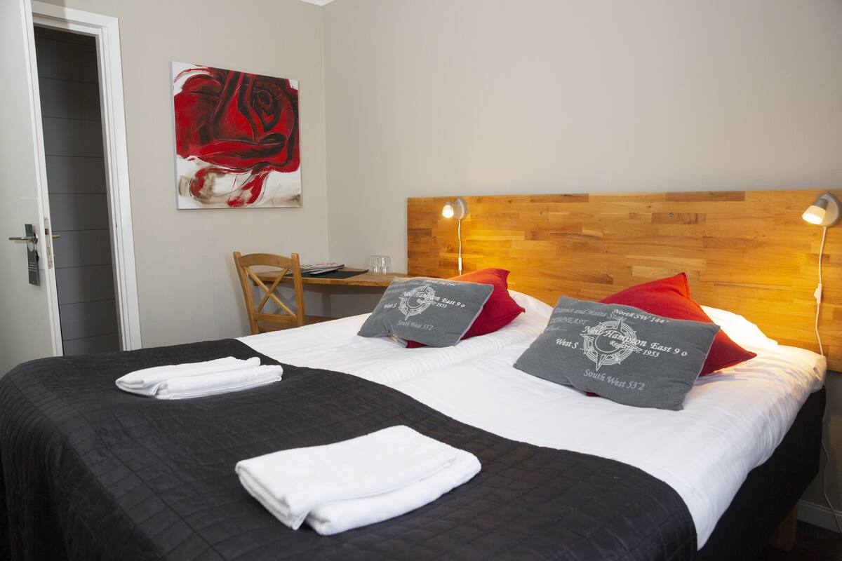Habitación estándar con 2 camas individuales (Husdjur tillåtet) | Escritorio, tabla de planchar con plancha, wifi gratis y ropa de cama