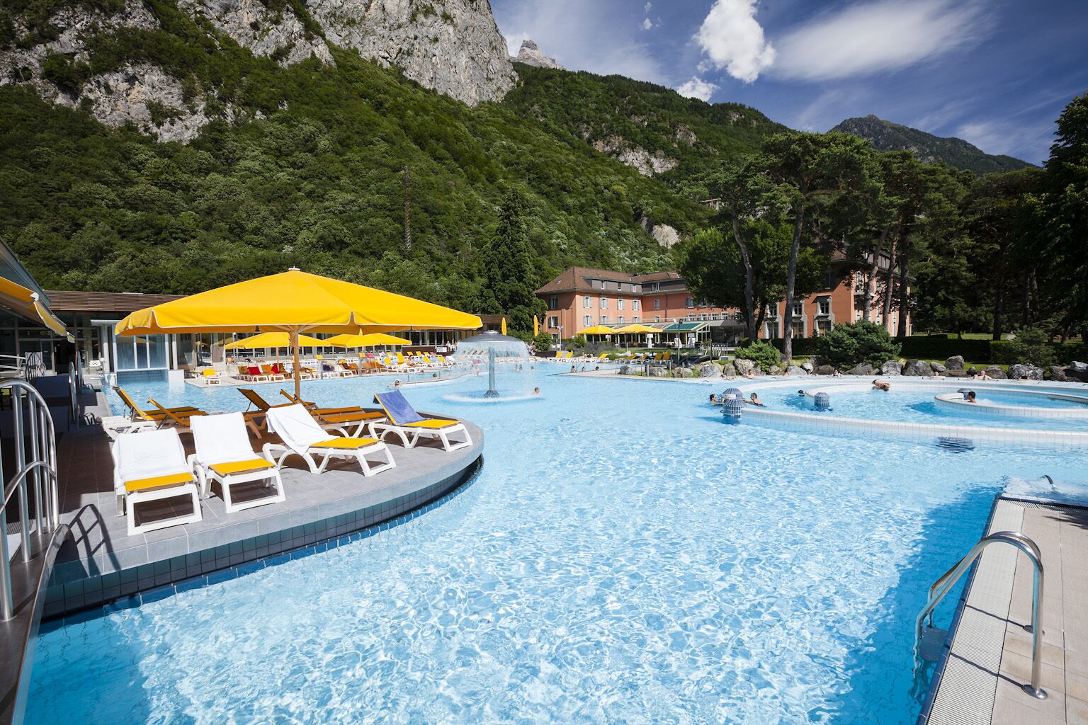 Indoor pool, outdoor pool, pool loungers