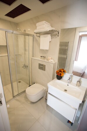 Regadera, amenidades de baño gratuitas, secadora de cabello, pantuflas 