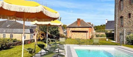 Indoor pool, seasonal outdoor pool, pool umbrellas, sun loungers