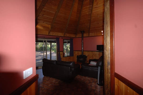 Chalet Two | Living area | Flat-screen TV, fireplace, DVD player