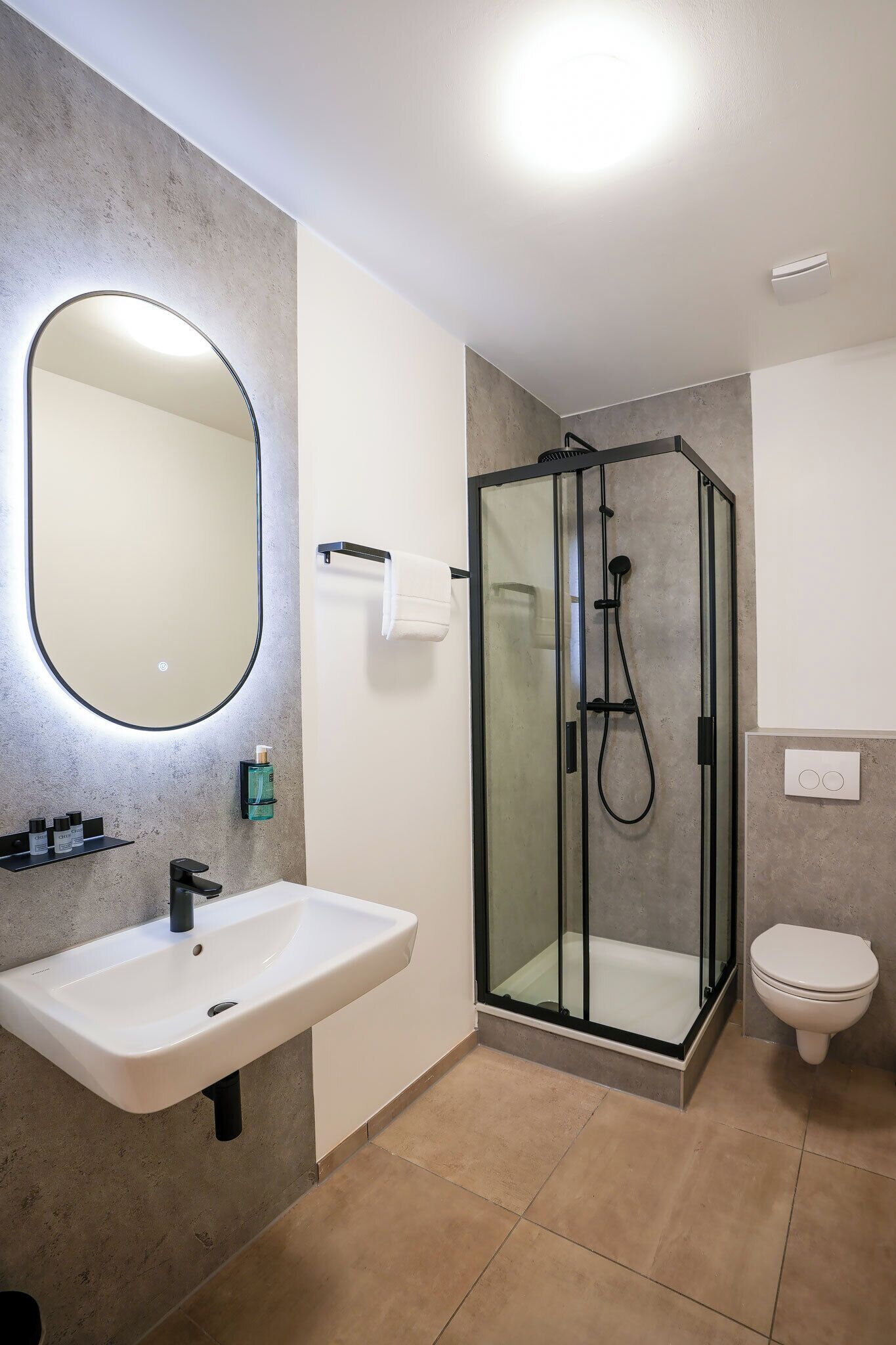 free toiletries, hair dryer, towels, soap