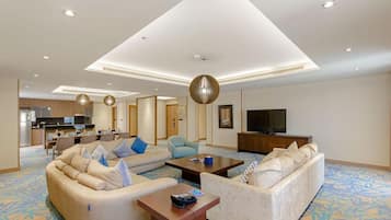 43-inch flat-screen TV with satellite channels, TV, offices
