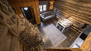 Deluxe Apartment, 1 Bedroom, Garden Area | Living area | Smart TV, fireplace, video-game console, DVD player - UnelmaPovi (Kuusamo)