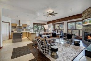 Condo, 2 Bedrooms | Living area | Flat-screen TV, fireplace, DVD player, MP3 dock