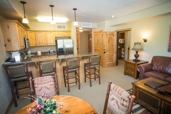 Condo, 2 Bedrooms | Private kitchen | Full-sized fridge, microwave, oven, stovetop