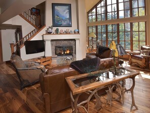 Condo, 3 Bedrooms | Living room | Flat-screen TV, fireplace, DVD player, iPod dock