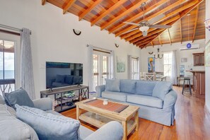 Smart TV, DVD player, books, music library - Perfect Private Caribbean Seafront Luxury Villa with Pool (Plantation, Lot 139)