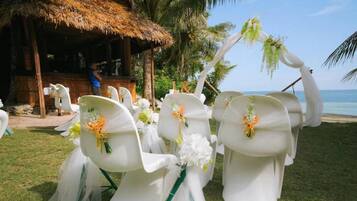 Outdoor banquet area