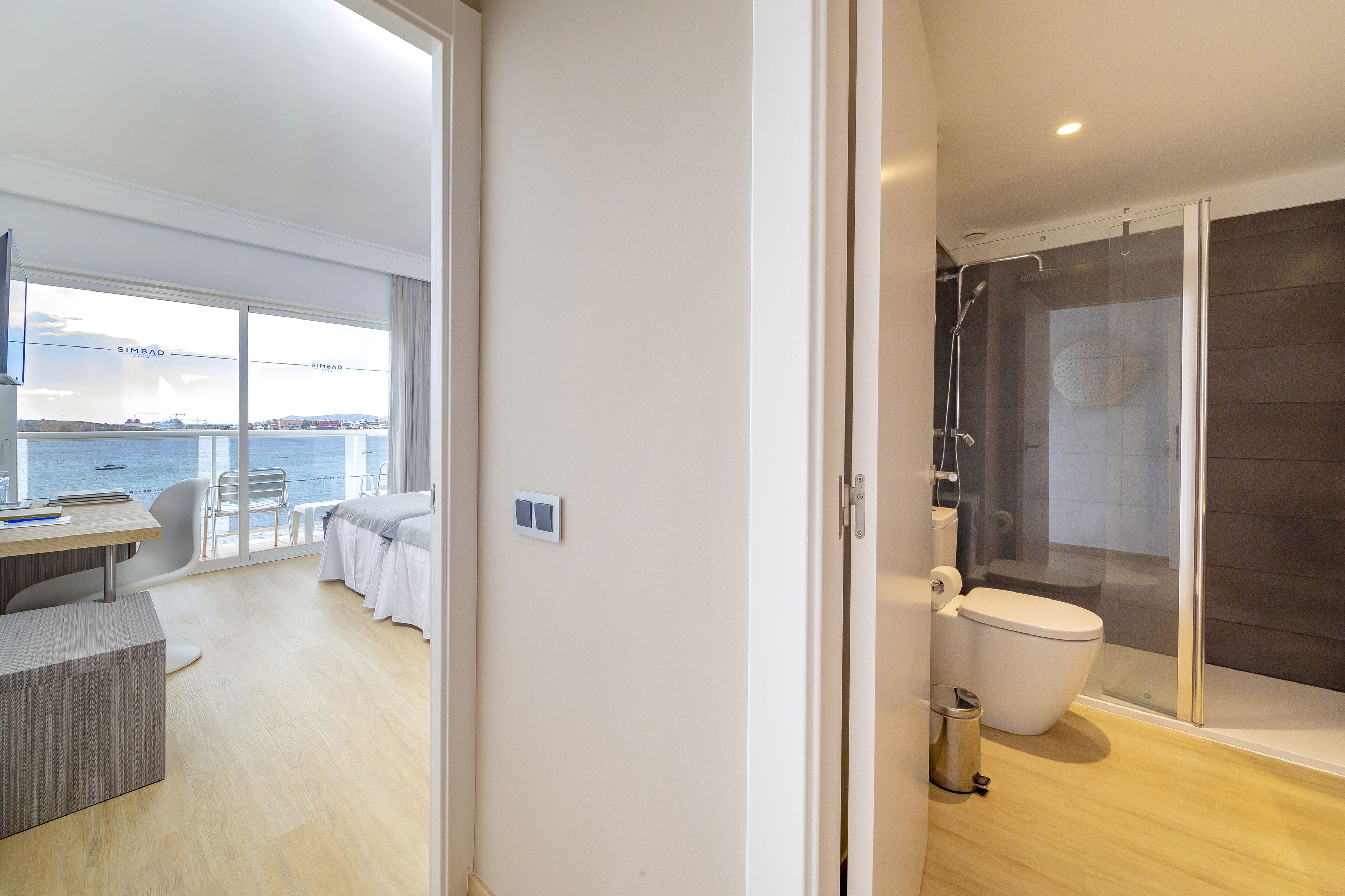 twin room, terrace, sea view | bathroom | combined shower/bathtub, free toiletries, hair dryer, towels