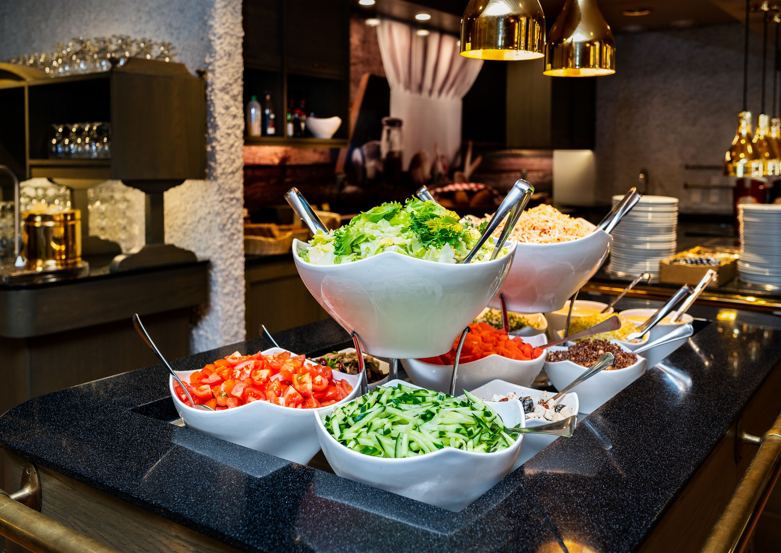 lunch and dinner served, local and international cuisine