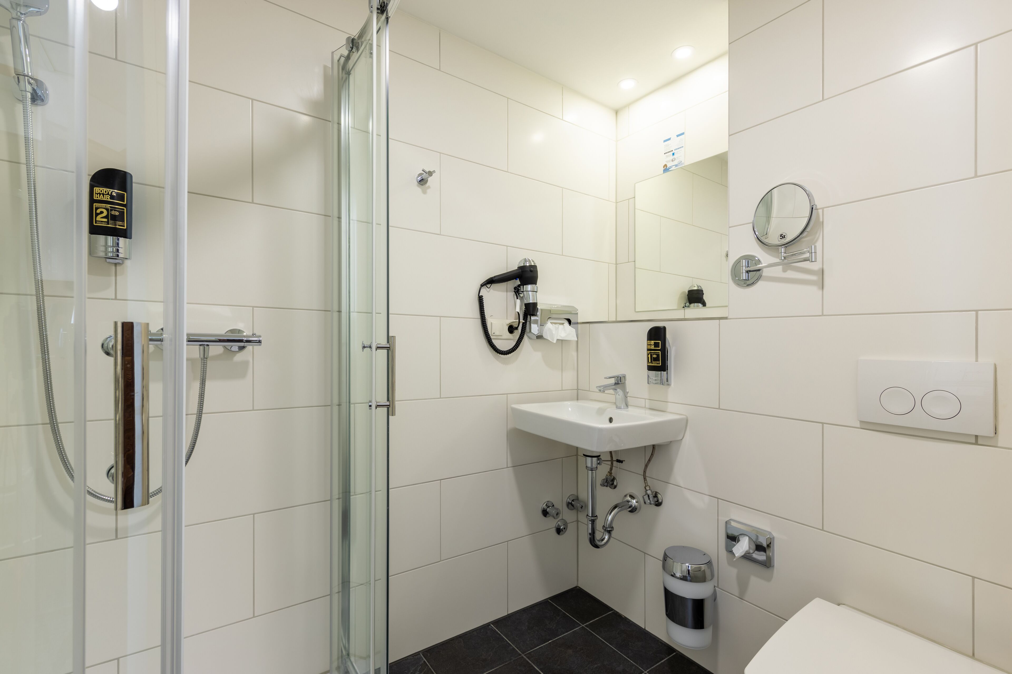 standard double room | bathroom | shower, towels