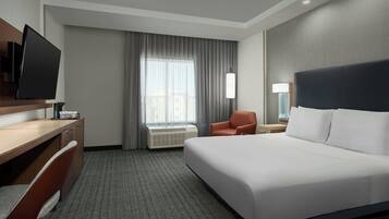 Desk, blackout curtains, iron/ironing board, free WiFi