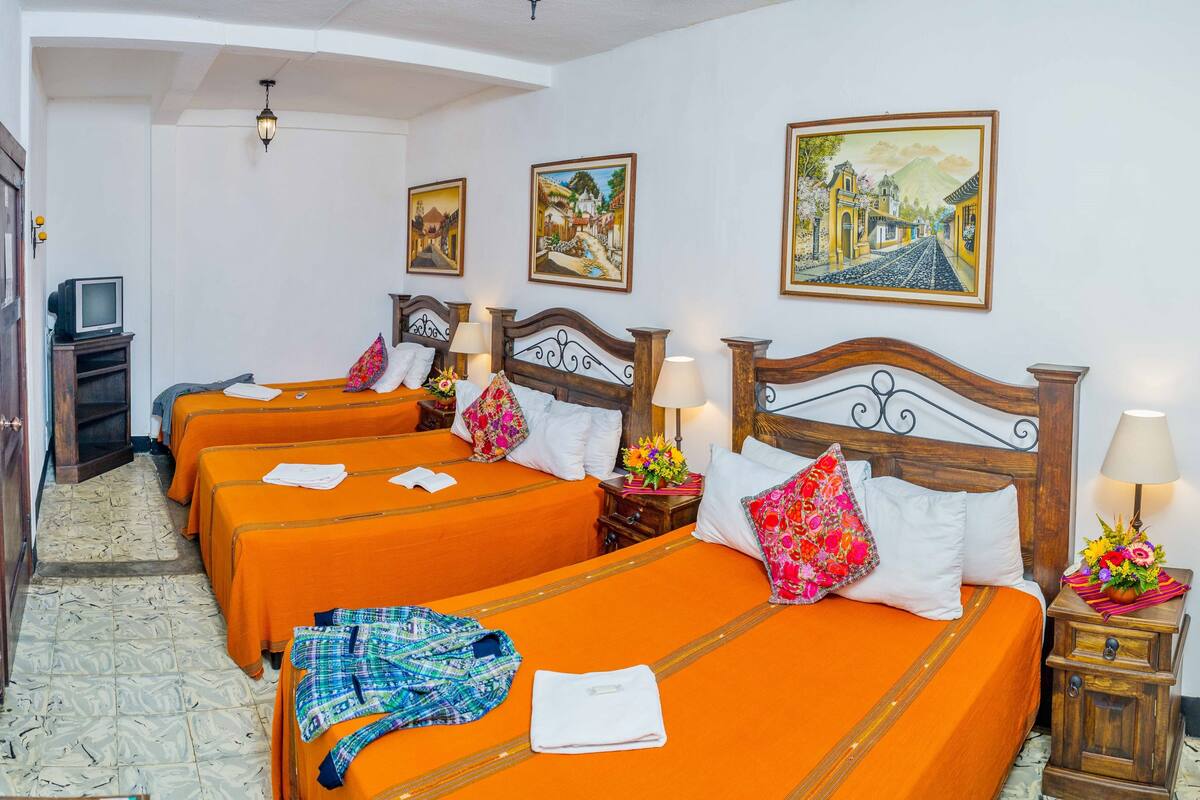 Comfort Triple Room, Private Bathroom, Courtyard Area | In-room safe, desk, laptop workspace, iron/ironing board (on request)