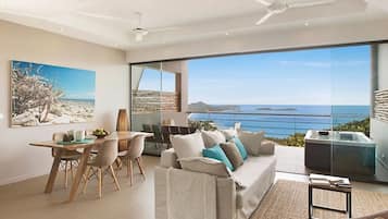 Apartment, 2 Bedrooms, Jetted Tub | Living area | Plasma TV