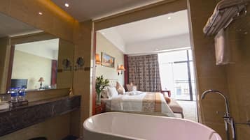 Shower, free toiletries, hair dryer, bathrobes