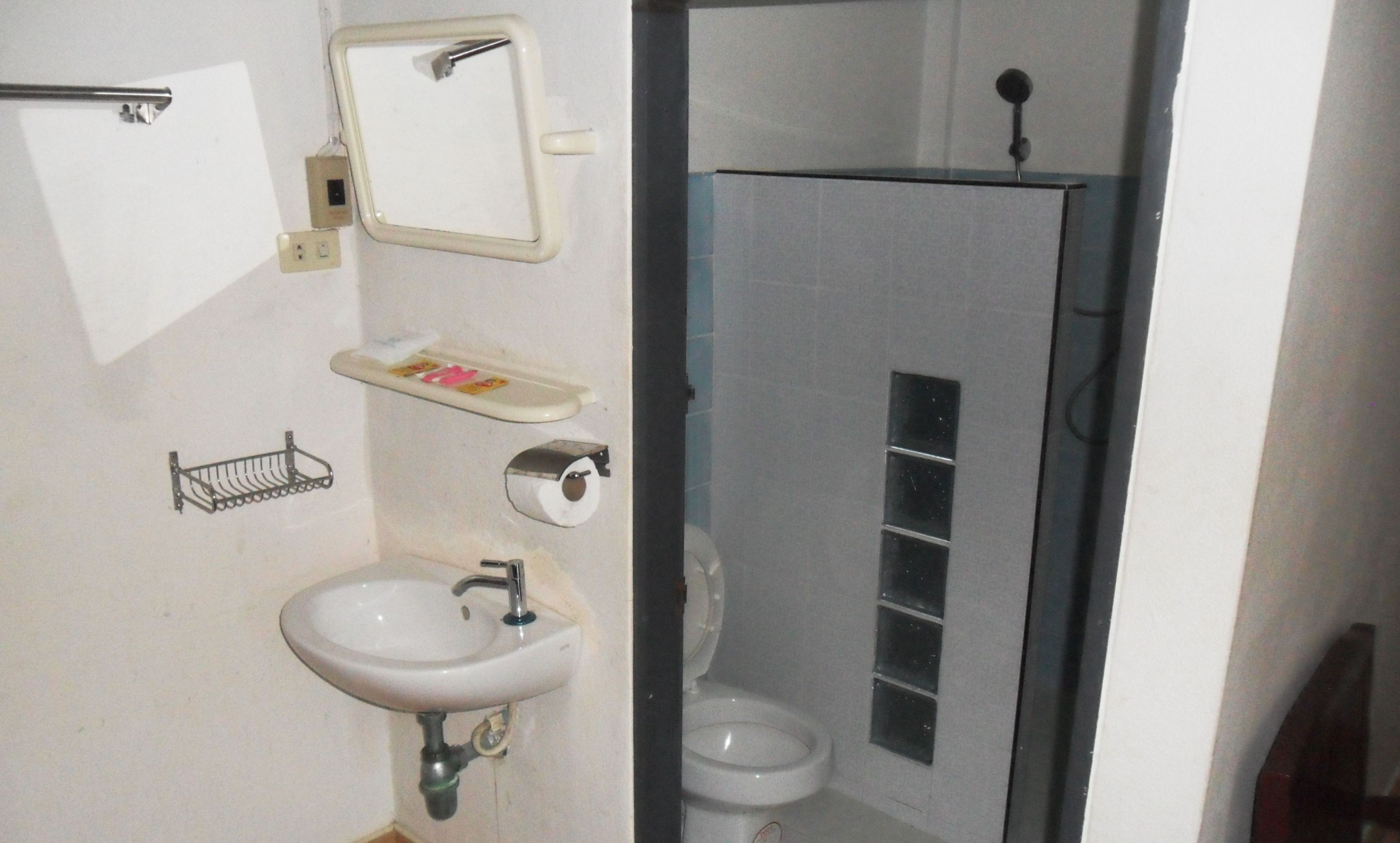 standard double room | bathroom | shower, free toiletries, towels