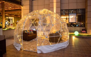 Outdoor banquet area