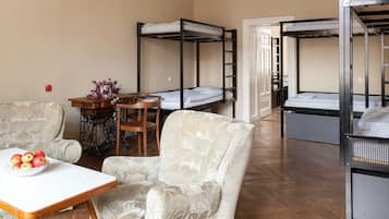 Single Bed in 6-Bed Walk Through Shared Dormitory, Mixed Dorm | Área de sala de estar