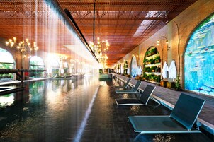 Indoor pool, outdoor pool, open 9:00 AM to 8:00 PM, sun loungers