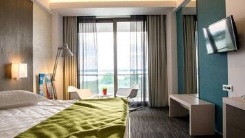 Double Room, Balcony, Lakeside | Minibar, in-room safe, soundproofing, iron/ironing board