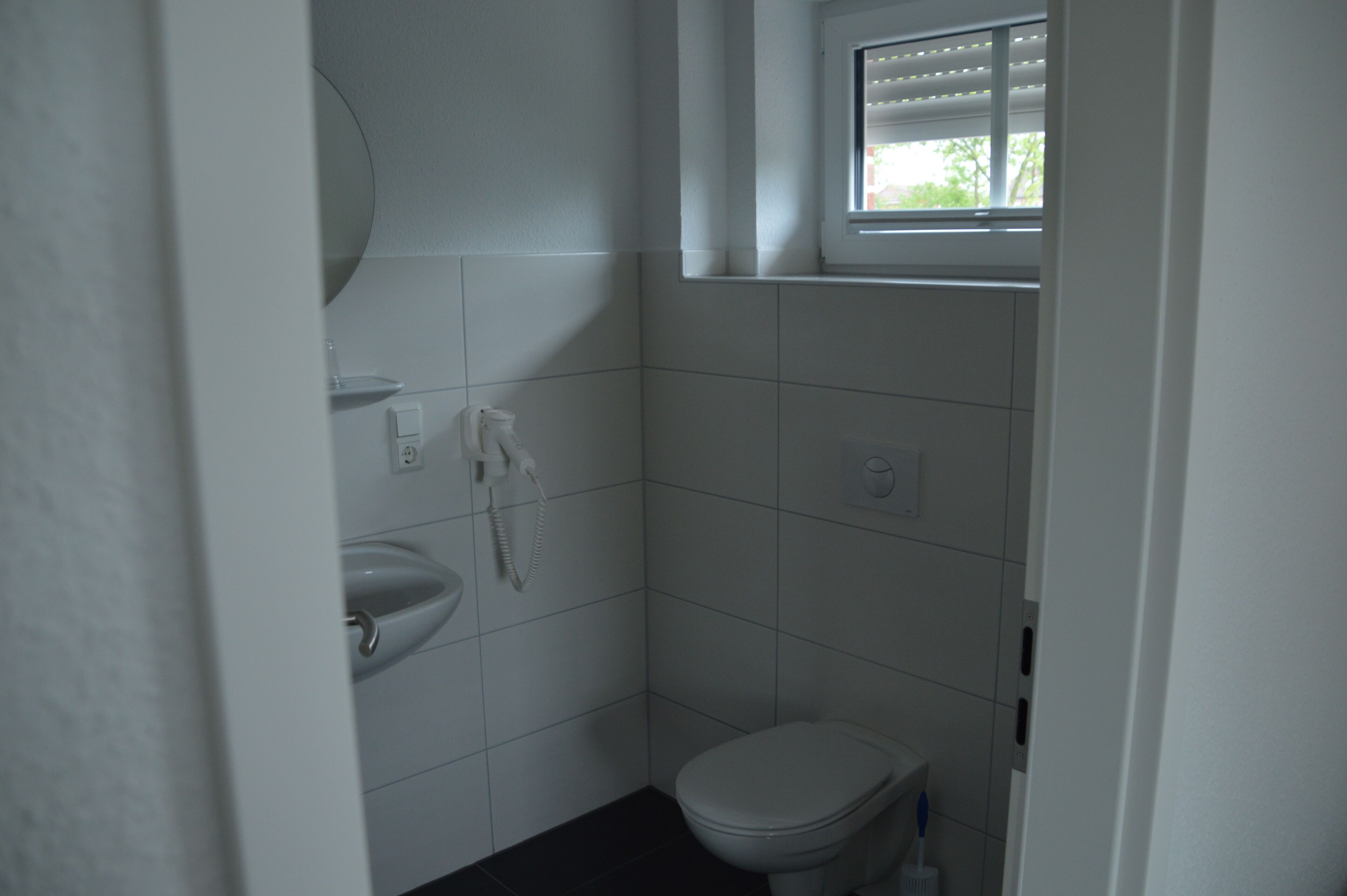 single room | bathroom | shower, hair dryer, towels