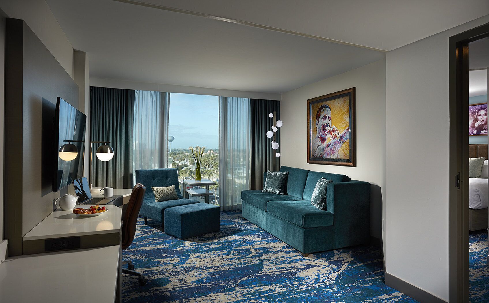 suite, 1 king bed, city view (bedroom) | view from room