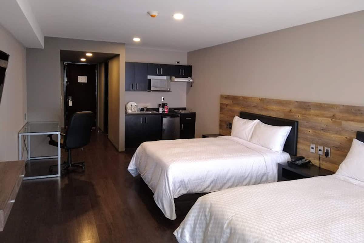 Studio, 2 Tempat Tidur Double | Brankas dan didekorasi berbeda-beda