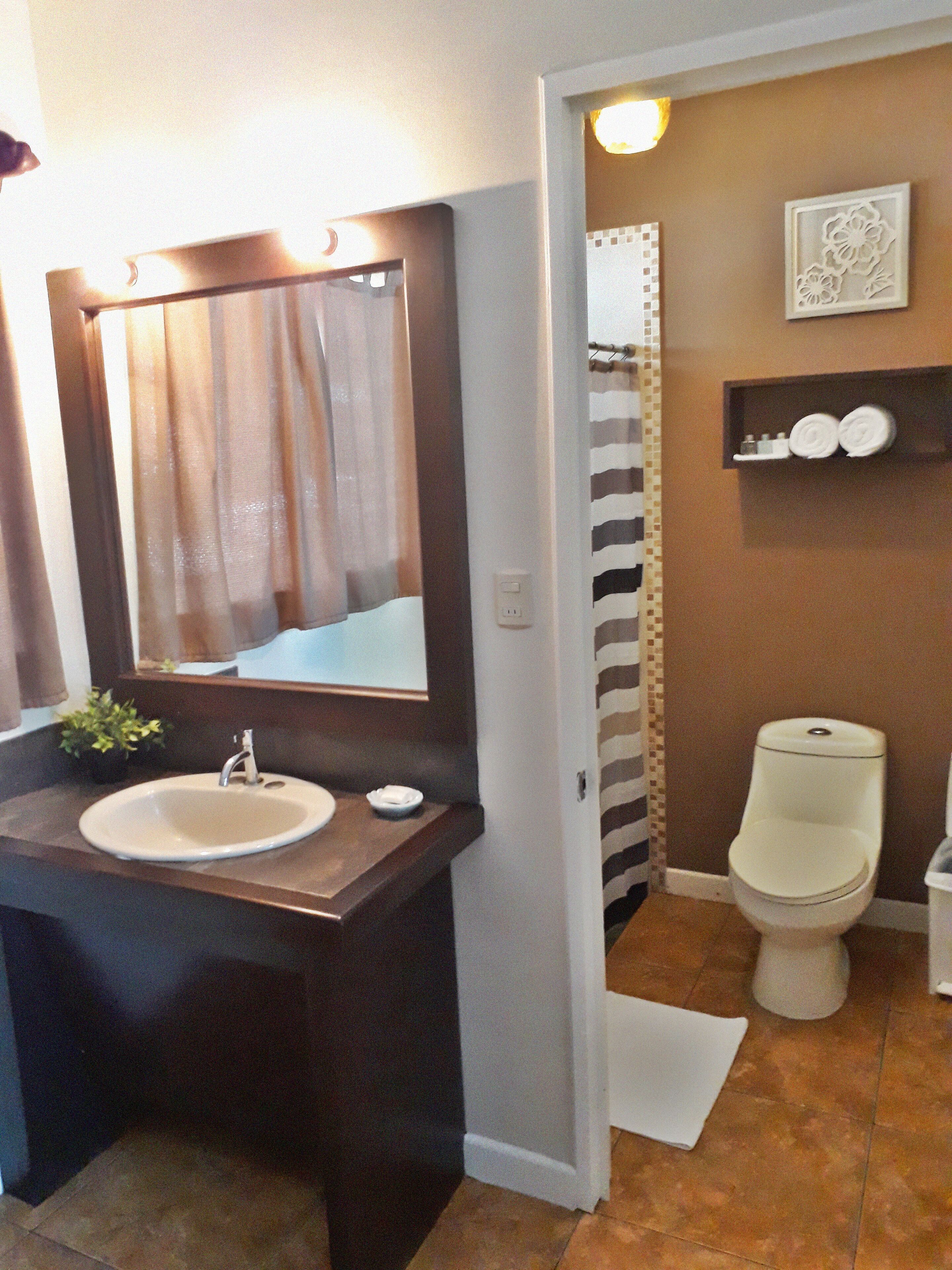 double room, pool view | bathroom | shower, free toiletries, towels