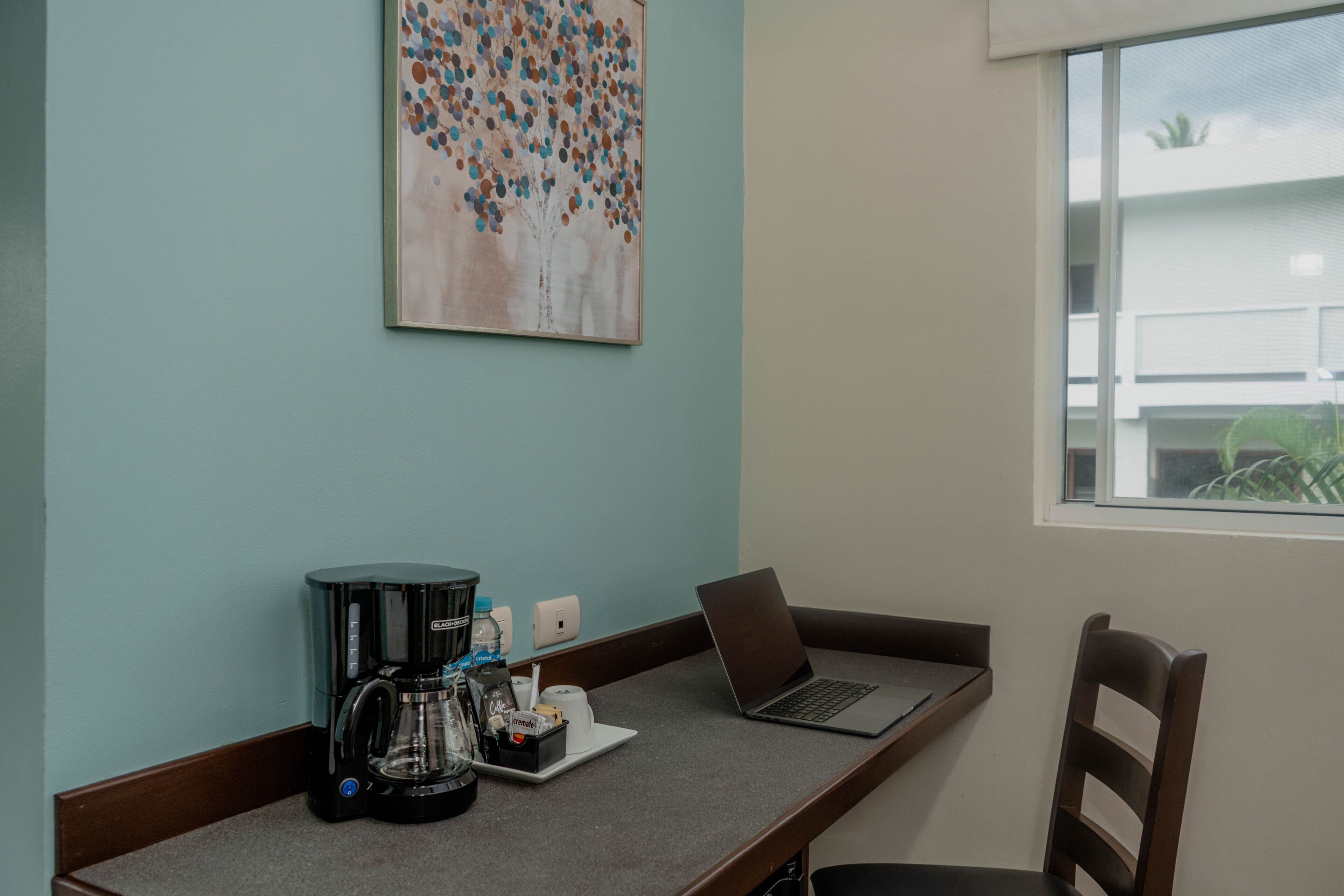 regular plus double, pool view | coffee and/or coffee maker