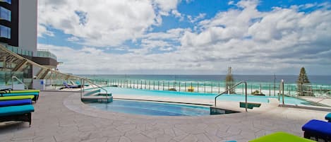 Inomhuspool och utomhuspool