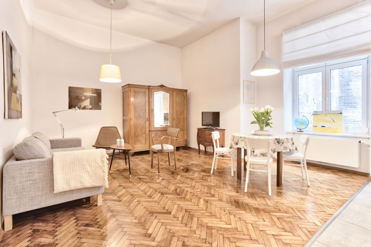 Classic Apartment, 1 Bedroom, Mezzanine (14 Zacisze Street I) | Living area