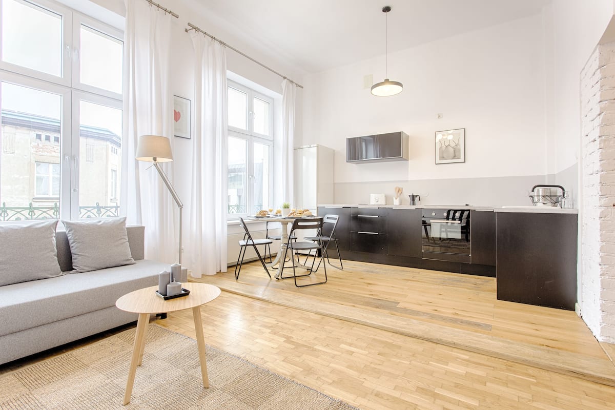 Apartemen Comfort, 1 kamar tidur, dapur (17 Brzozowa Street) | Area keluarga | TV layar datar