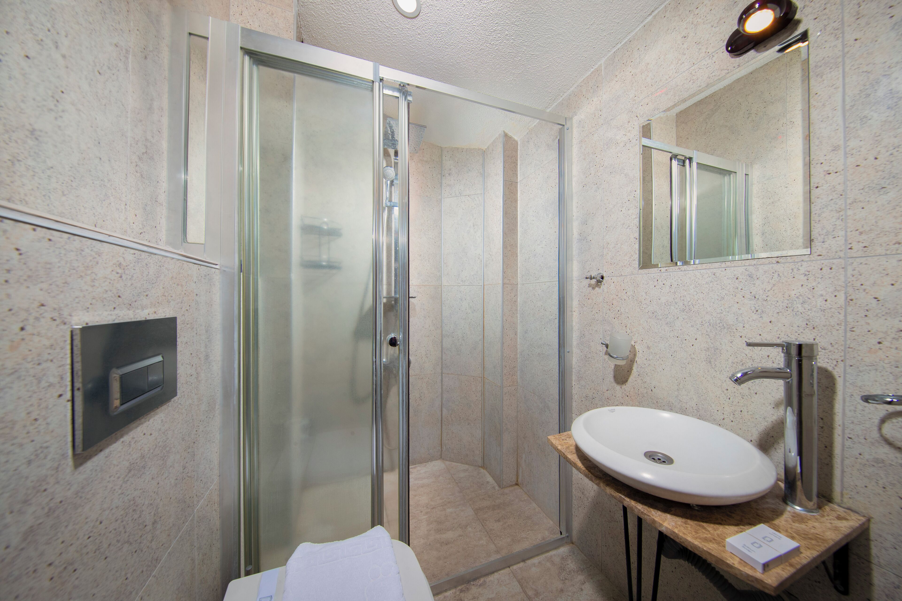 aravan standard roof floor  room | bathroom | free toiletries, hair dryer, slippers, towels