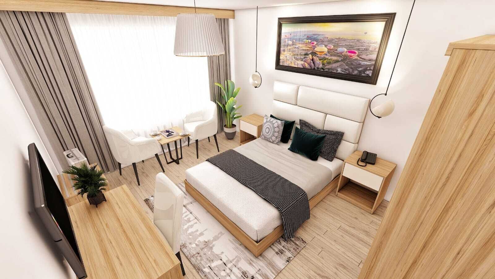In-room safe, desk, laptop workspace, soundproofing