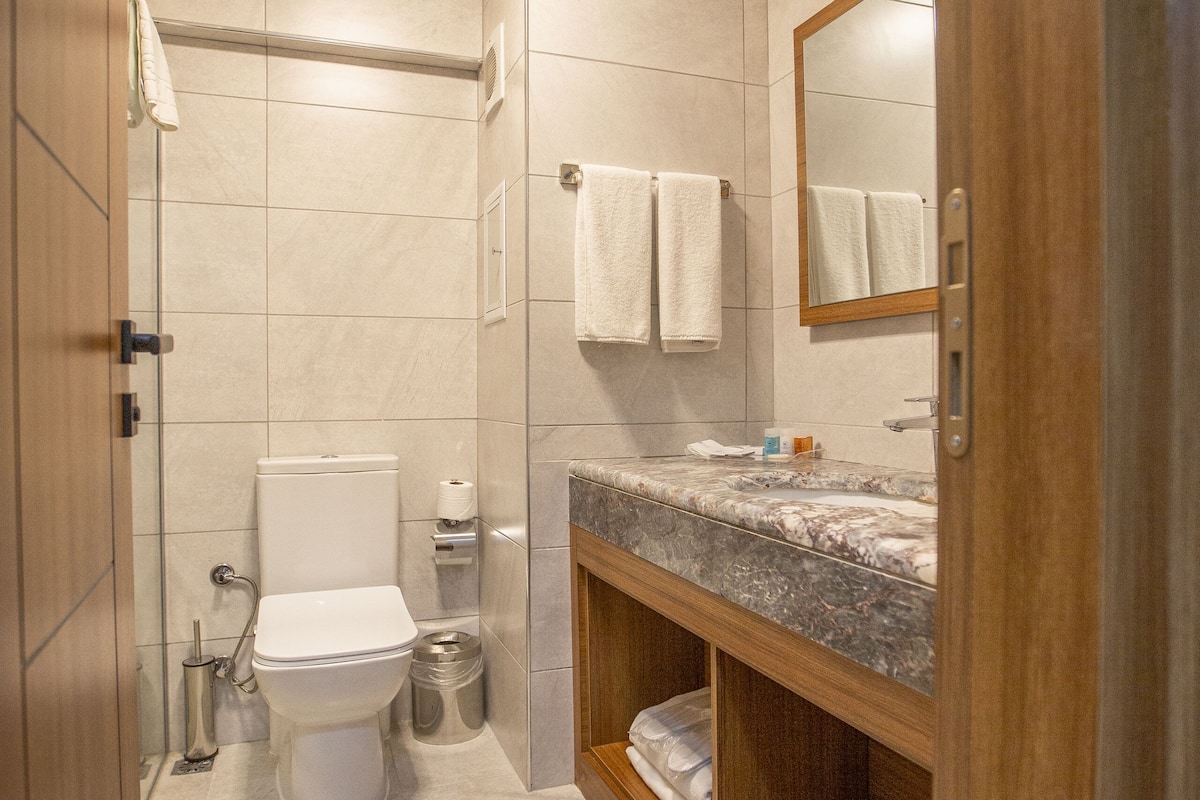 free toiletries, hair dryer, bathrobes, slippers