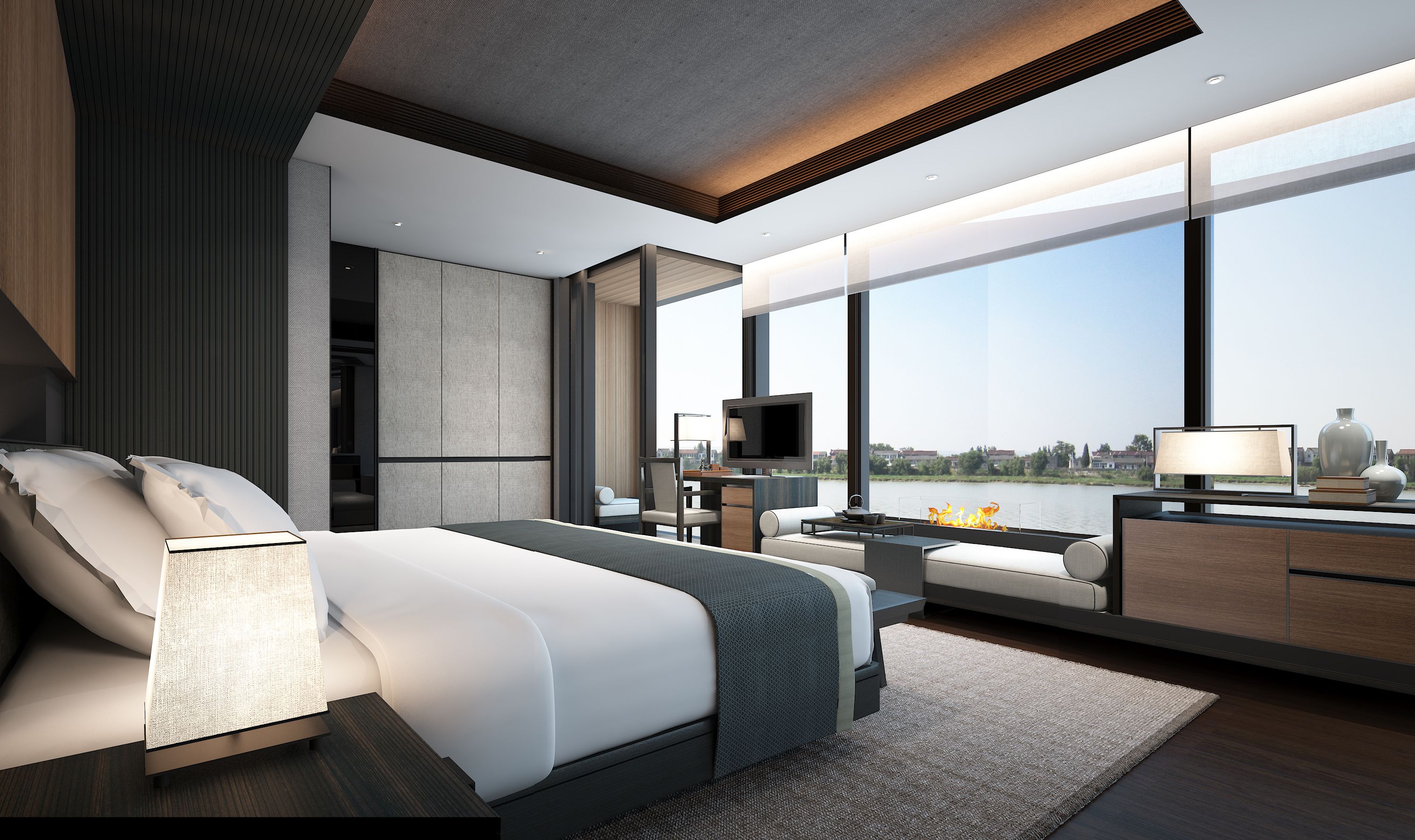 Caja de seguridad en la habitación, escritorio y cortinas blackout 