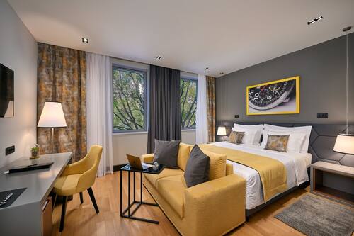 In-room safe, desk, blackout curtains, soundproofing