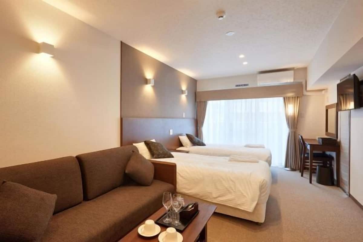 Blackout curtains, free WiFi, bed sheets, wheelchair access