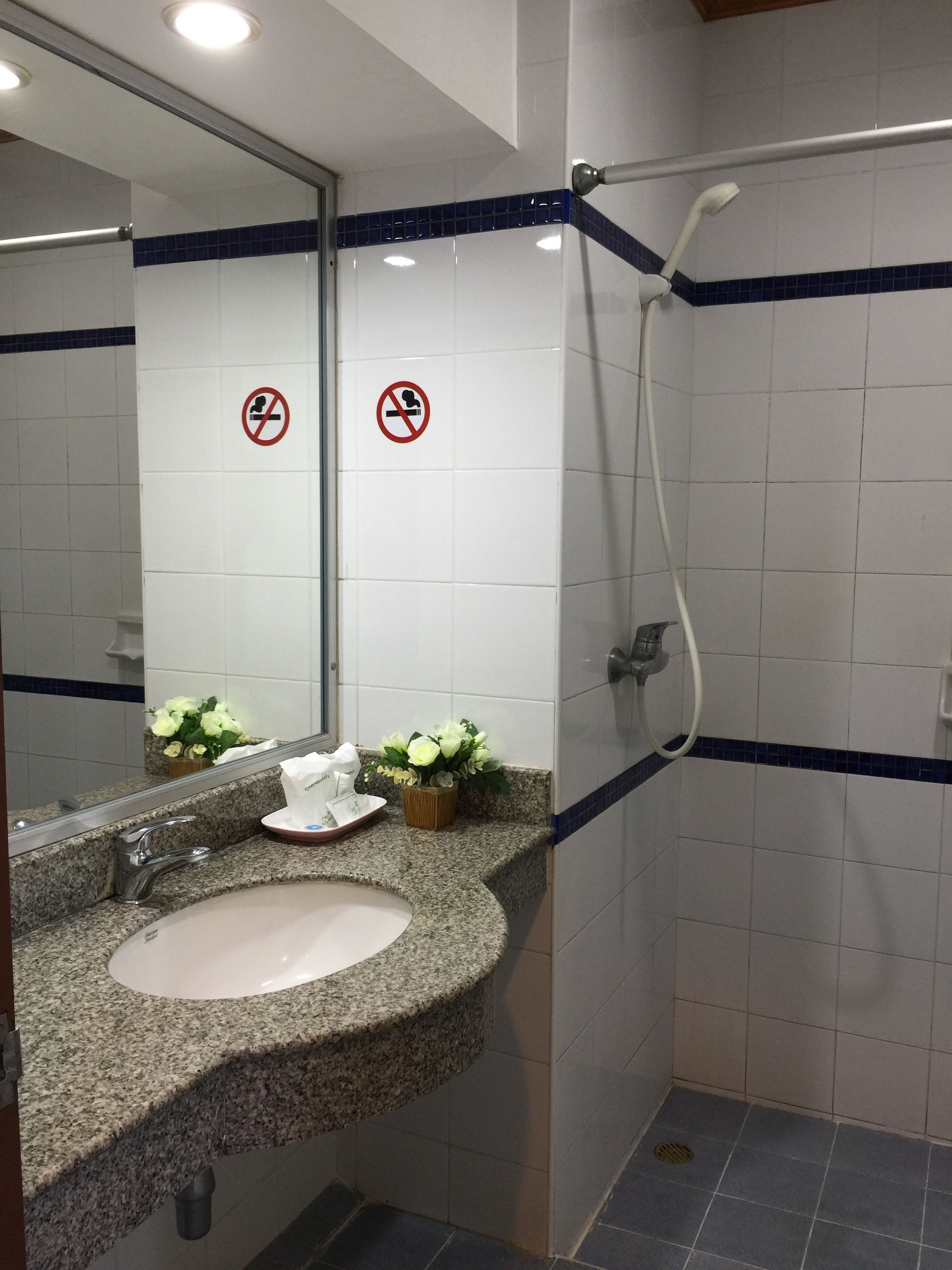 free toiletries, hair dryer, slippers, towels