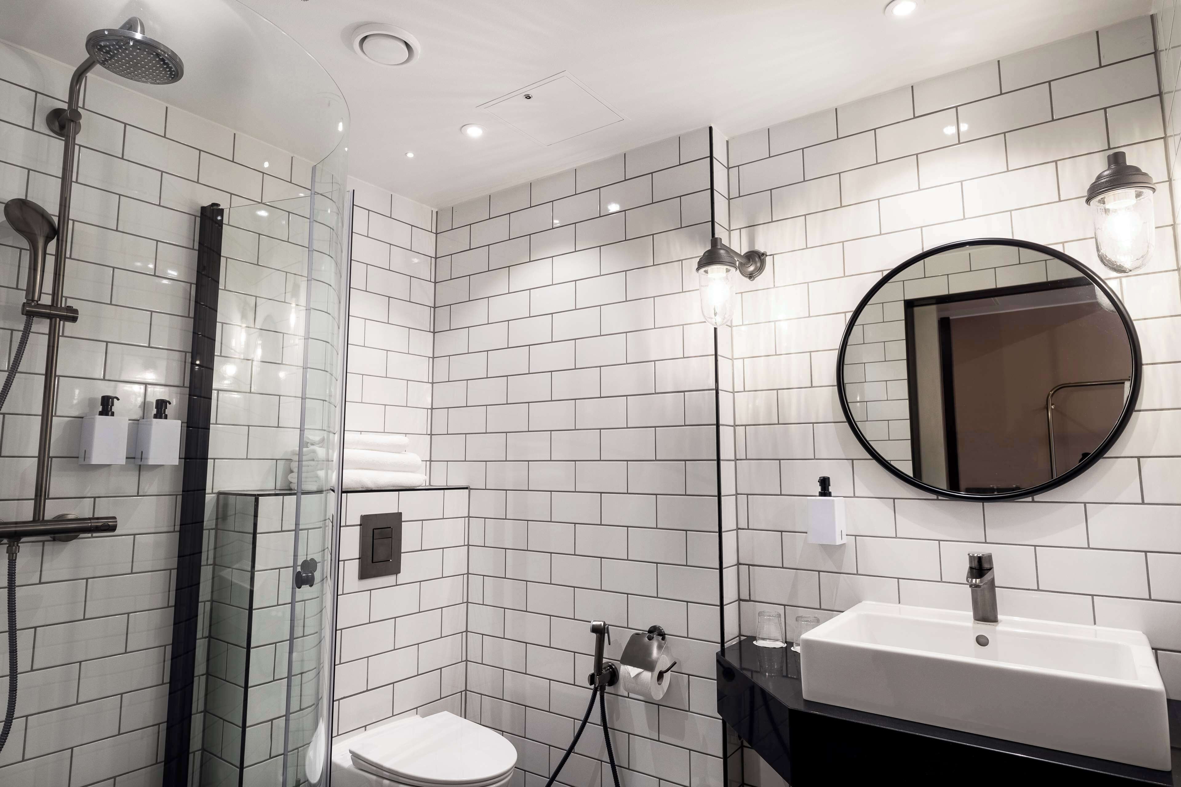 free toiletries, hair dryer, towels