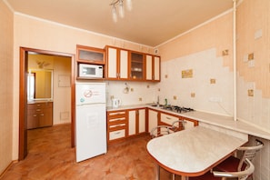 Classic Apartment, 1 Bedroom | Private kitchen | Fridge, microwave, stovetop, electric kettle - KIEVFLAT (Kyiv)
